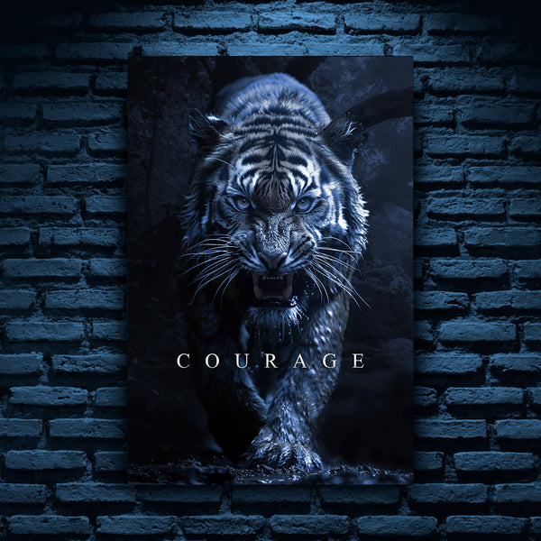 Motivational canvas wall art, Inspirational wall art for home & office, tiger, courage
