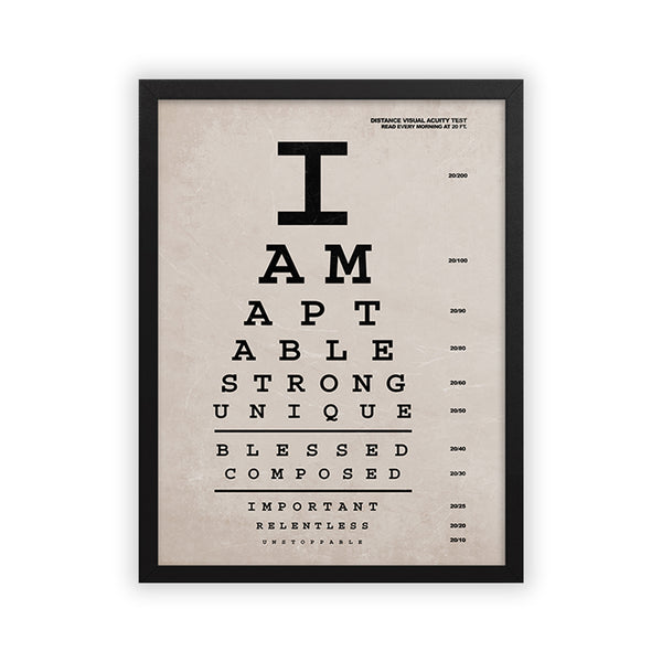 I Am Affirmations Eye Chart