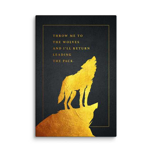 Motivational canvas wall art, wolf leading the pack