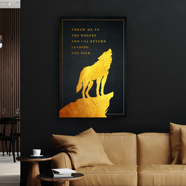 Motivational canvas wall art, wolf leading the pack