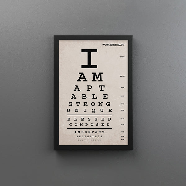 I Am Affirmations Eye Chart