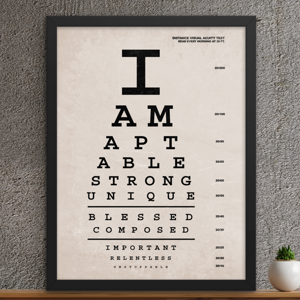 I Am Affirmations Eye Chart