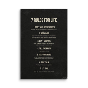7 Rules For Life - Motiversity Canvas Wall Art for Luxury Office and Home