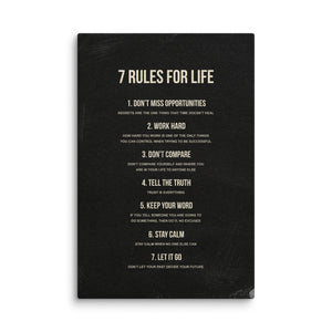 7 Rules For Life - Motiversity Canvas Wall Art for Luxury Office and Home