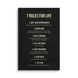 7 Rules For Life - Motiversity Canvas Wall Art for Luxury Office and Home