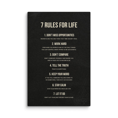7 Rules For Life - Motiversity Canvas Wall Art for Luxury Office and Home