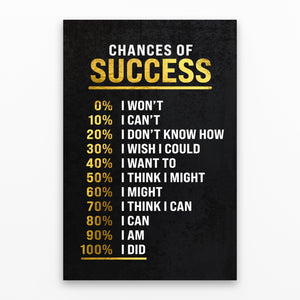 Chances of Success - Motiversity Canvas Wall Art for Luxury Office and Home