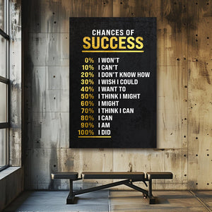 Chances of Success - Motiversity Canvas Wall Art for Luxury Office and Home
