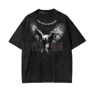 Fly or Die - Acid Wash T-Shirt - Motiversity Canvas Wall Art for Luxury Office and Home