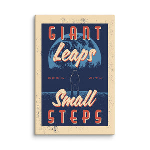 Giant Leaps Begin With Small Steps - Motiversity Canvas Wall Art for Luxury Office and Home