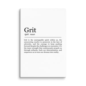 Grit - Defintion Canvas (White Edition) - Motiversity Canvas Wall Art for Luxury Office and Home