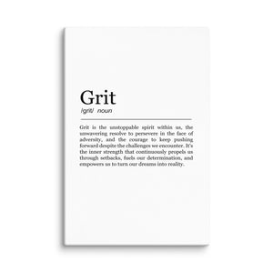 Grit - Defintion Canvas (White Edition) - Motiversity Canvas Wall Art for Luxury Office and Home