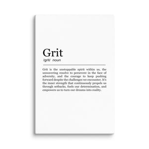 Grit - Defintion Canvas (White Edition) - Motiversity Canvas Wall Art for Luxury Office and Home