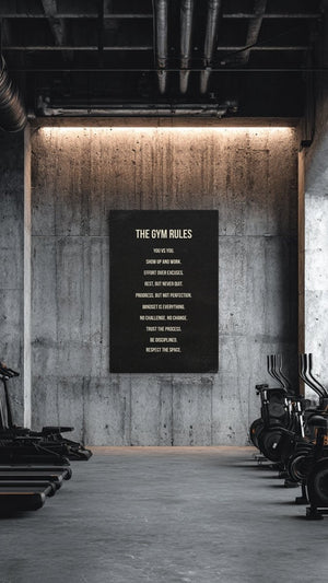 Gym Rules - Motiversity Canvas Wall Art for Luxury Office and Home