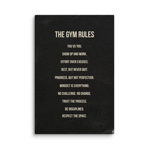 Gym Rules - Motiversity Canvas Wall Art for Luxury Office and Home