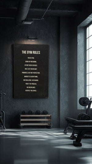 Gym Rules - Motiversity Canvas Wall Art for Luxury Office and Home