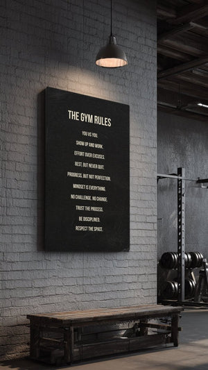 Gym Rules - Motiversity Canvas Wall Art for Luxury Office and Home