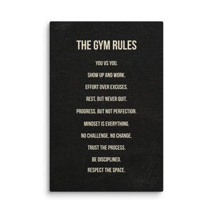Gym Rules - Motiversity Canvas Wall Art for Luxury Office and Home