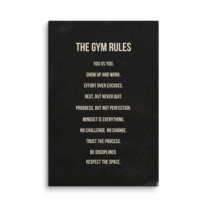 Gym Rules - Motiversity Canvas Wall Art for Luxury Office and Home