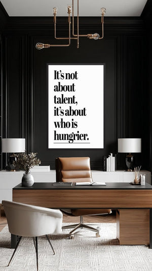 It's Not About Talent - Motiversity Canvas Wall Art for Luxury Office and Home