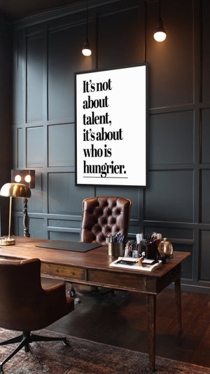 It's Not About Talent - Motiversity Canvas Wall Art for Luxury Office and Home