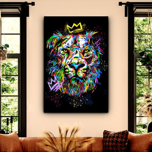 Lion Graffiti - Motiversity Canvas Wall Art for Luxury Office and Home