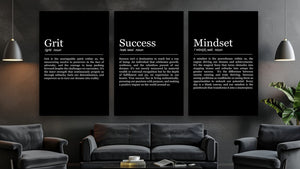 Mindset Definition Set - Motiversity Canvas Wall Art for Luxury Office and Home
