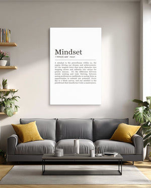 Mindset - Definition Set (White Edition) - Motiversity Canvas Wall Art for Luxury Office and Home
