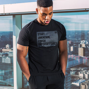 T-Shirt - Start Unknown, Finish Unforgettable. - Motiversity Canvas Wall Art for Luxury Office and Home