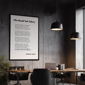 The Road Not Taken by Robert Frost - Motiversity Canvas Wall Art for Luxury Office and Home