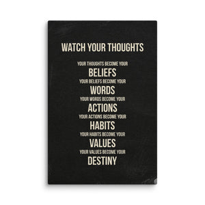 Watch Your Thoughts - Motiversity Canvas Wall Art for Luxury Office and Home