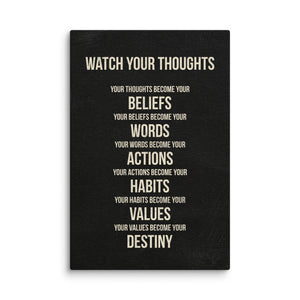 Watch Your Thoughts - Motiversity Canvas Wall Art for Luxury Office and Home