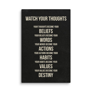 Watch Your Thoughts - Motiversity Canvas Wall Art for Luxury Office and Home