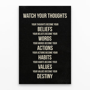 Watch Your Thoughts - Motiversity Canvas Wall Art for Luxury Office and Home