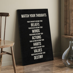 Watch Your Thoughts - Motiversity Canvas Wall Art for Luxury Office and Home