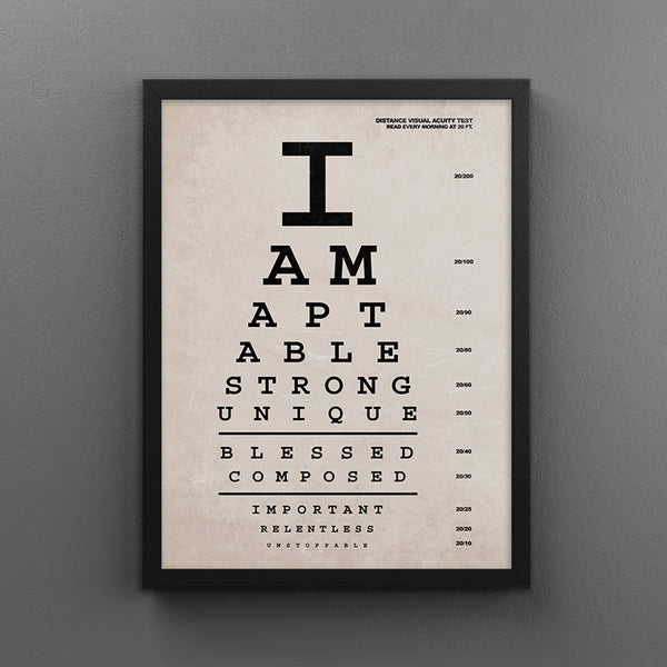 I Am Affirmations Eye Chart