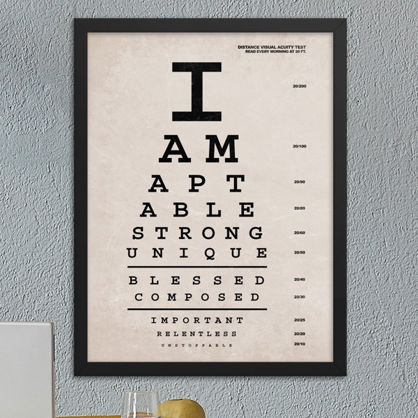 I Am Affirmations Eye Chart