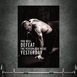 Defeat Your Yesterday - Matte Poster - Motiversity Canvas Wall Art for Luxury Office and Home
