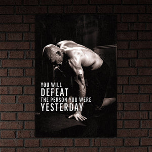 Defeat Your Yesterday - Matte Poster - Motiversity Canvas Wall Art for Luxury Office and Home
