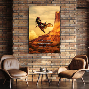 Don't Run Away From Challenges - Motiversity Canvas Wall Art for Luxury Office and Home