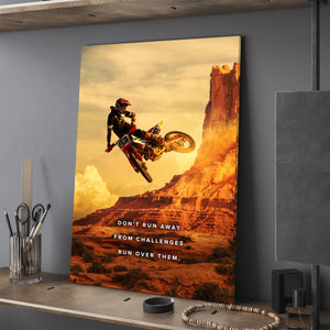 Don't Run Away From Challenges - Motiversity Canvas Wall Art for Luxury Office and Home