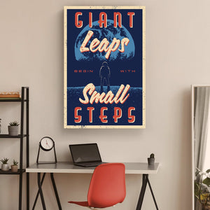 Giant Leaps Begin With Small Steps - Motiversity Canvas Wall Art for Luxury Office and Home