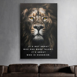 Hunger Beats Talent - Motiversity Canvas Wall Art for Luxury Office and Home