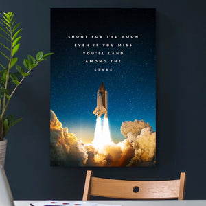 Shoot For The Moon - Motiversity Canvas Wall Art for Luxury Office and Home