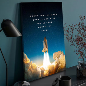 Shoot For The Moon - Motiversity Canvas Wall Art for Luxury Office and Home