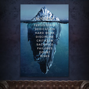 Success Is An Iceberg - Motiversity Canvas Wall Art for Luxury Office and Home