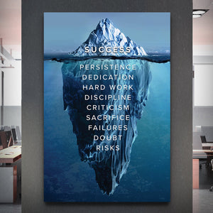 Success Is An Iceberg - Motiversity Canvas Wall Art for Luxury Office and Home