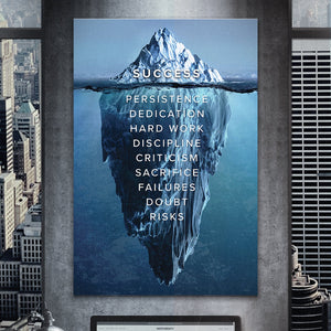 Success Is An Iceberg - Motiversity Canvas Wall Art for Luxury Office and Home