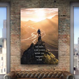 The Hardest Climb - Motiversity Canvas Wall Art for Luxury Office and Home